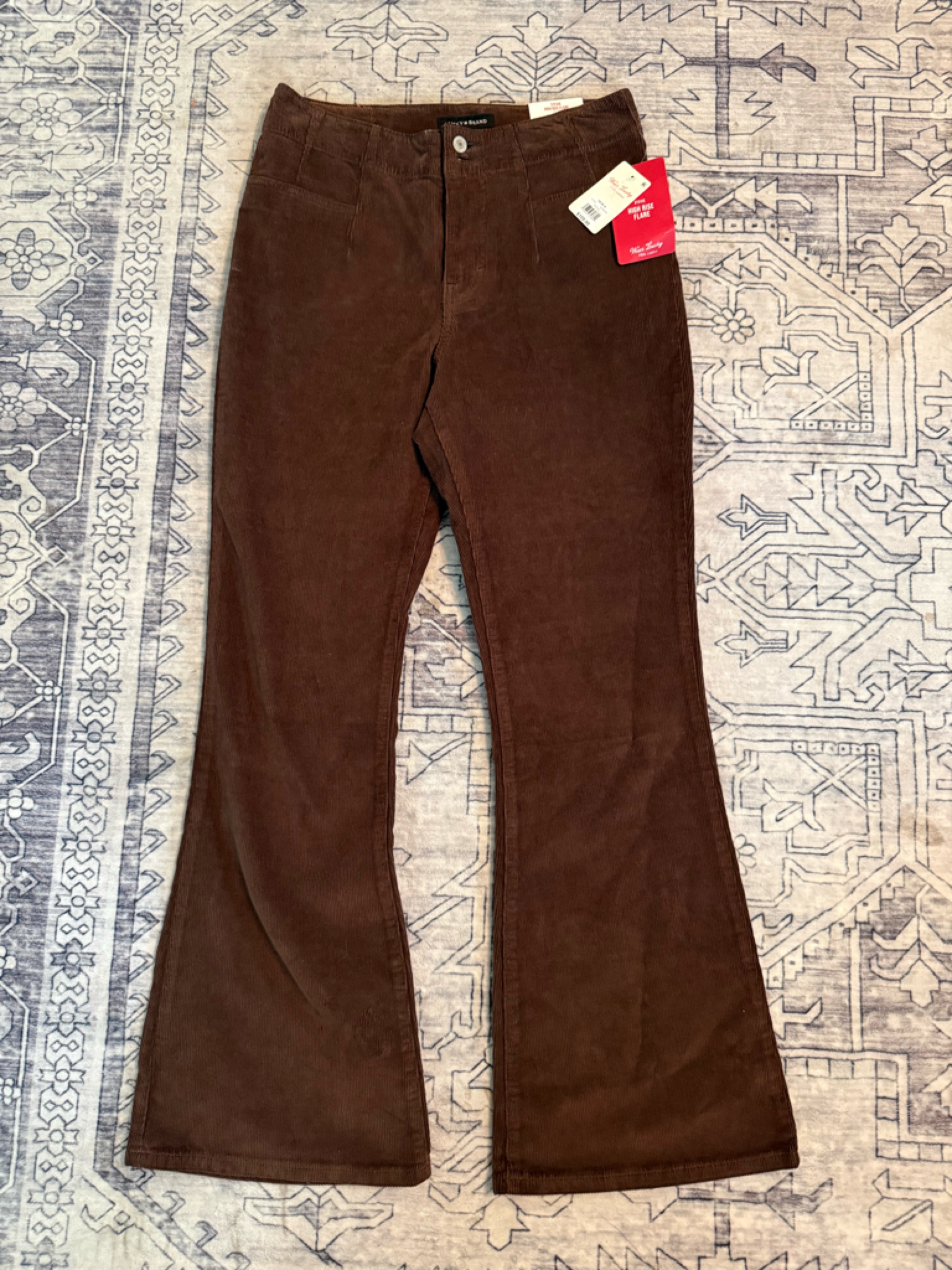 Lucky Brand Womens Stevie HighRise Corduroy Flare Pants Brown Size 1030a 109